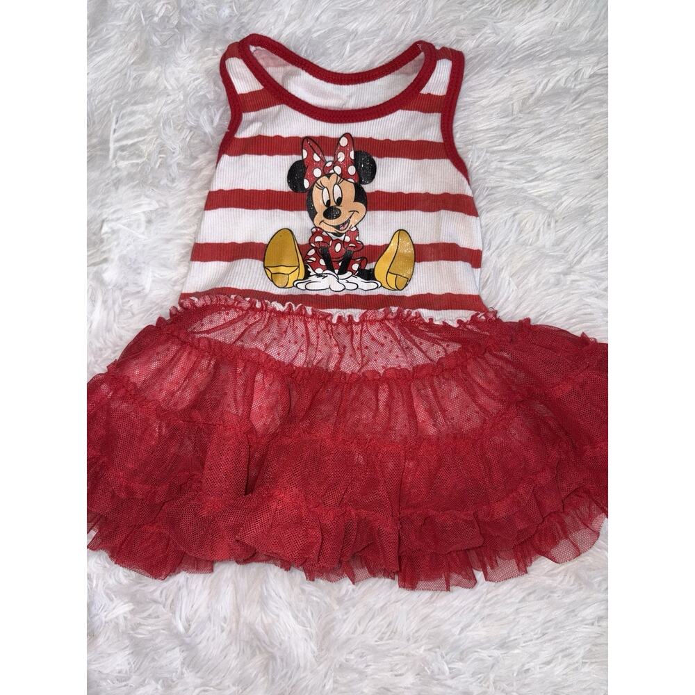 Disney Parks “Minnie Mouse” Girls 12 Mo. Ribbed Tank Multi Tutu Layer Dress.